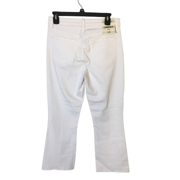 Lagence Jeans Women's Size 28 White Blanc Kendra Cropped Flare Raw Hem - Picture 2 of 9